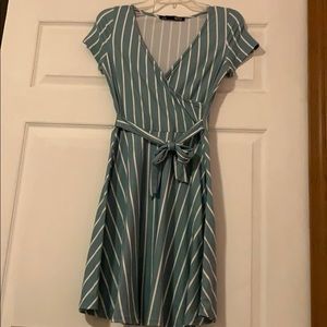 Mint Green Striped Dress